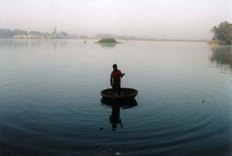 Fisherman on the Lake at the Crack of Dawn- Banglore