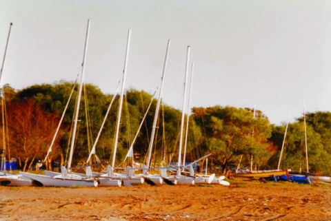 'Boats marooned on Casey Beach'-South Coast- Australia