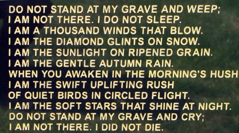 Gravestone poem in Wapley churchyard